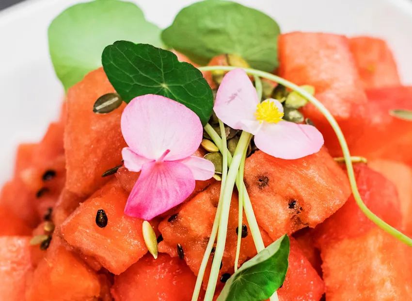 Melonsallad.