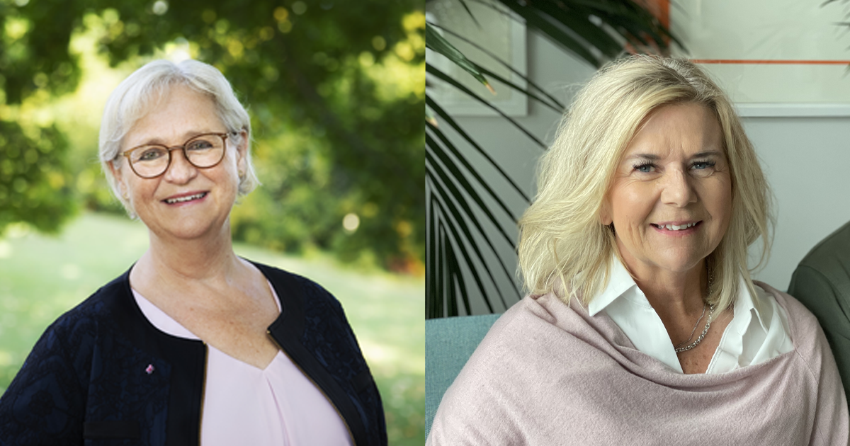 Karin Thalén, tidigare sjukhusdirektör för Stockholms Sjukhem och Ewa Svensson, verksamhetschef för äldreboendet Nyckelharpan i Upplands Väsby.