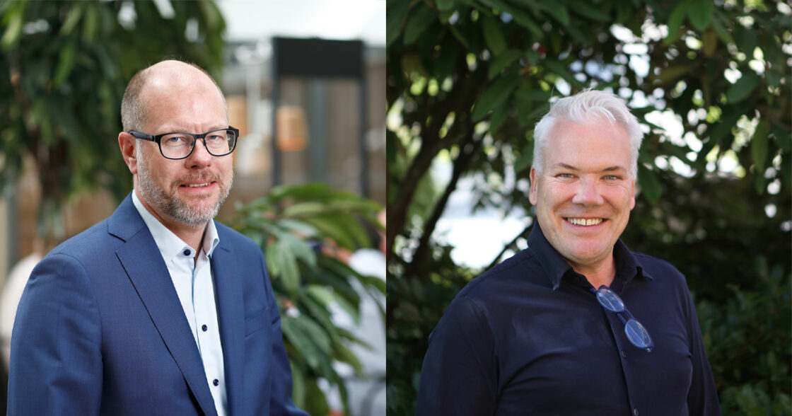 Fredrik Alvarsson, vd för Birger Bostad och Peter Ceder, äldreomsorgschef Stockholms Sjukhem.