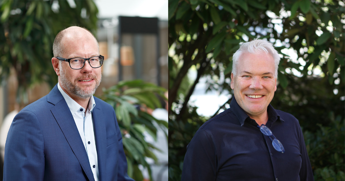 Fredrik Alvarsson, vd för Birger Bostad och Peter Ceder, äldreomsorgschef Stockholms Sjukhem.