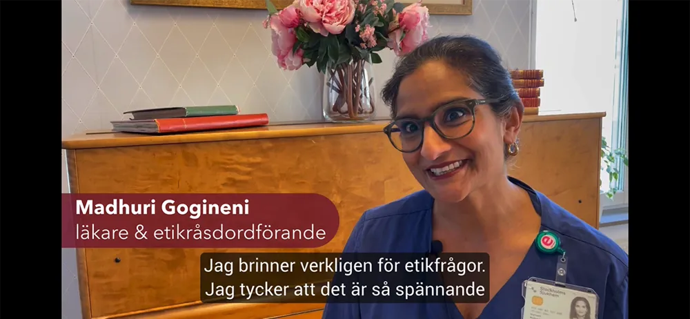Skärmdump från en film om etikarbete.
