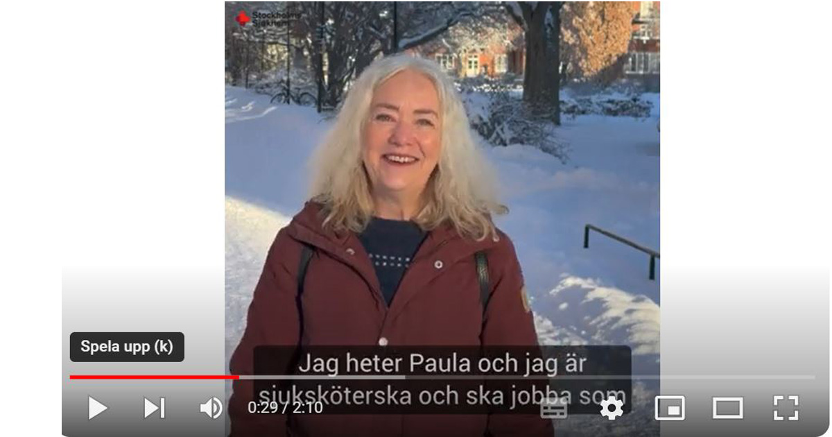 Paula, sjuksköterska på äldreboendet Mosaiken i Bromma.