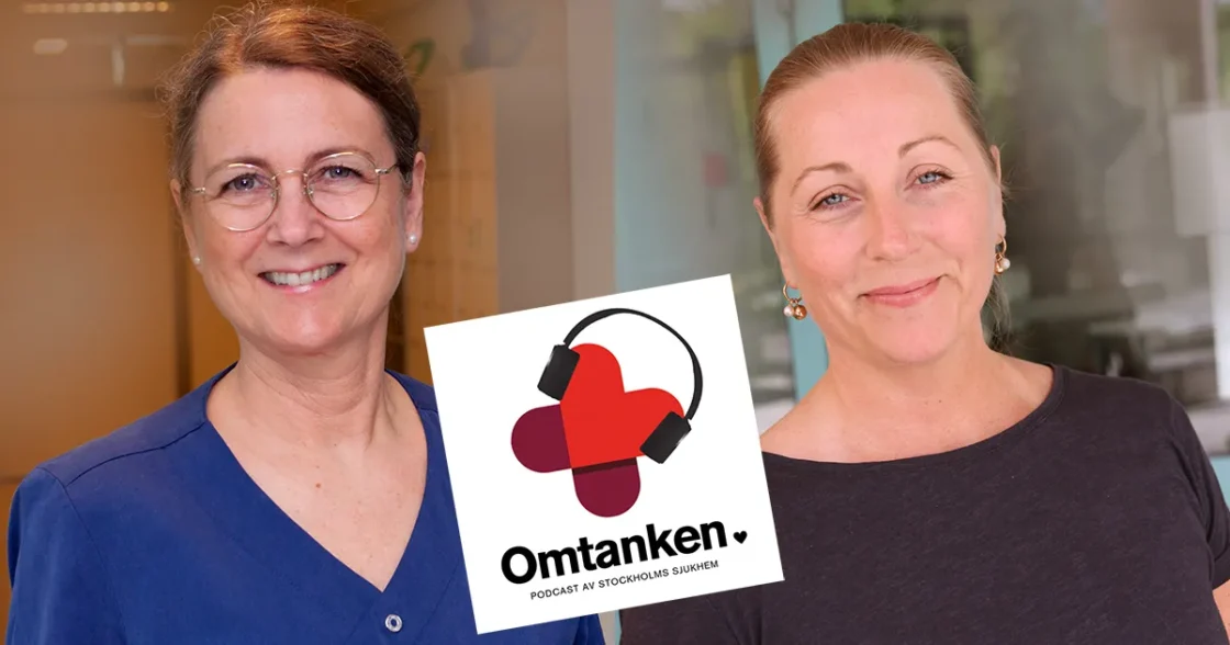 Leende kvinnor tipsar om poddavsnitt.