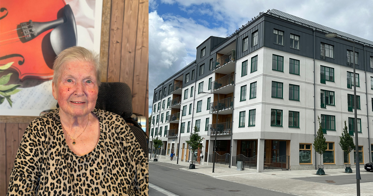 Gunne-May boende på äldreboendet Nyckelharpan i Upplands Väsby