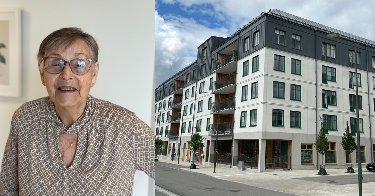 Britt-Inger bor på äldreboendet Nyckelharpan i Upplands Väsby